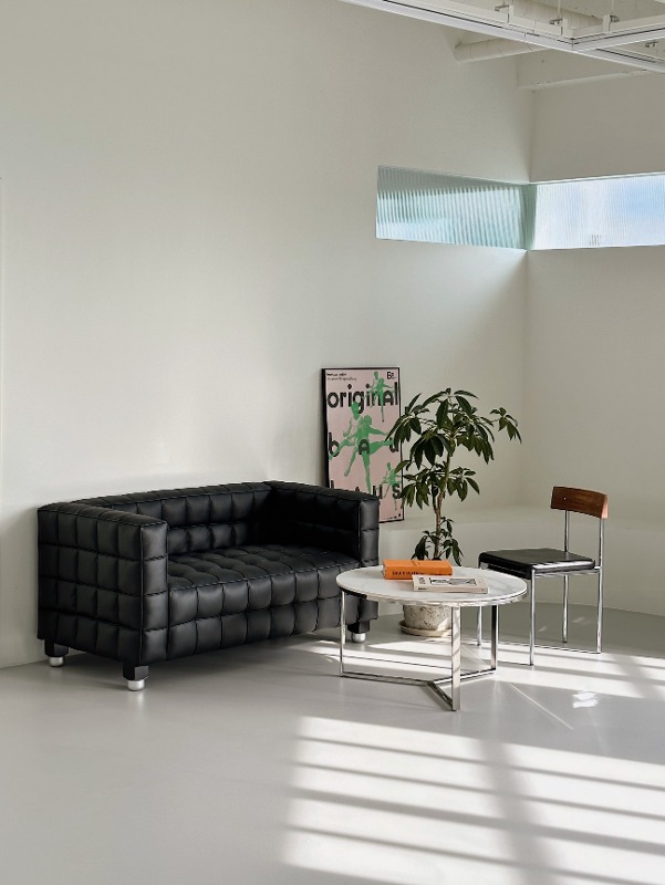 Leather sofa + Table